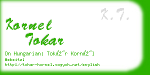 kornel tokar business card